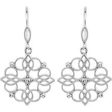 Charger l&#39;image dans la galerie, Sterling Silver 35x19 mm Floral-Inspired Earrings
