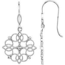 Charger l&#39;image dans la galerie, Sterling Silver 35x19 mm Floral-Inspired Earrings
