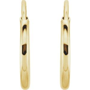14K Yellow 10 mm Endless Hoop Earrings