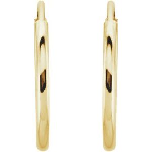 14K Yellow 12 mm Endless Hoop Earrings
