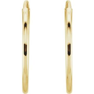 14K Yellow 15 mm Endless Hoop Earrings
