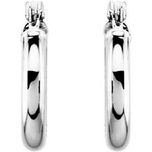 Load image into Gallery viewer, 14K White 13 mm Tube Hoop Earrings
