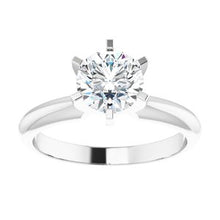 Load image into Gallery viewer, 14K White 1 CT Lab-Grown Diamond Lightweight Solitaire Engagement Ring
