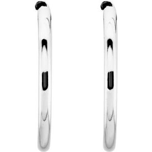 Sterling Silver 15 mm Endless Hoop Tube Earrings