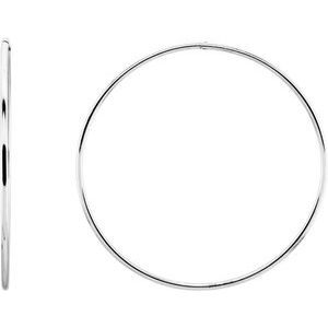 Sterling Silver 60 mm Endless Hoop Tube Earrings