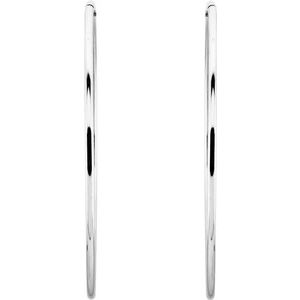 Sterling Silver 60 mm Endless Hoop Tube Earrings