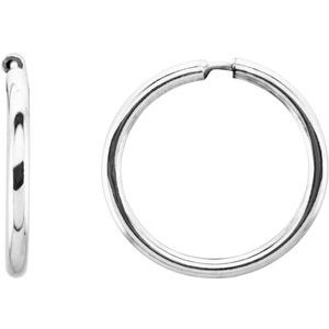 Sterling Silver 13 mm Endless Hoop Tube Earrings