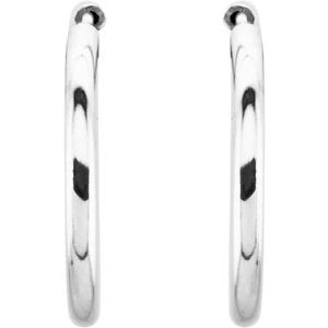 Sterling Silver 13 mm Endless Hoop Tube Earrings