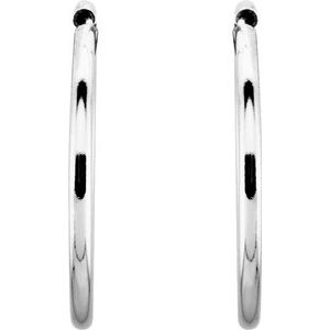 Sterling Silver 19 mm Endless Hoop Tube Earrings