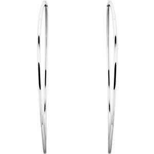 Sterling Silver 75 mm Endless Hoop Tube Earrings