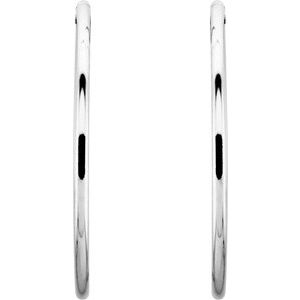 Sterling Silver 35 mm Endless Hoop Tube Earrings