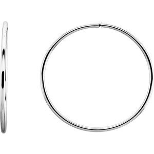 Sterling Silver 40 mm Endless Hoop Tube Earrings