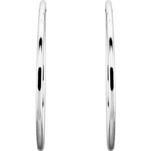 Sterling Silver 40 mm Endless Hoop Tube Earrings