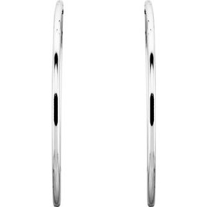 Sterling Silver 45 mm Endless Hoop Tube Earrings