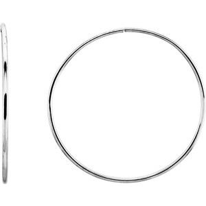 Sterling Silver 51 mm Endless Hoop Tube Earrings