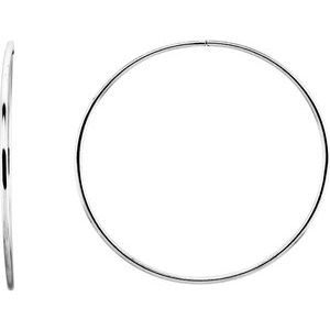 Sterling Silver 53 mm Endless Hoop Tube Earrings