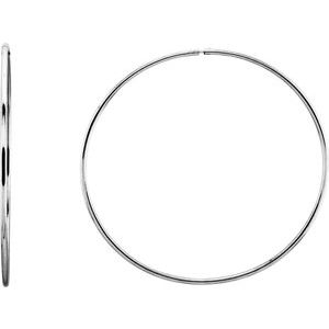 Sterling Silver 65 mm Endless Hoop Tube Earrings