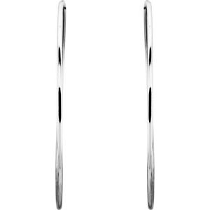 Sterling Silver 69 mm Endless Hoop Tube Earrings