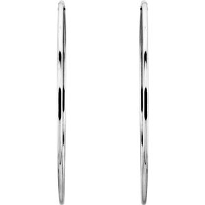 Sterling Silver 65 mm Endless Hoop Tube Earrings