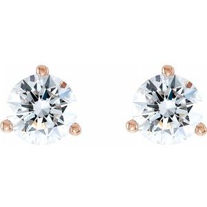 Round 3-Prong Lab-Grown Diamond Stud Earrings  