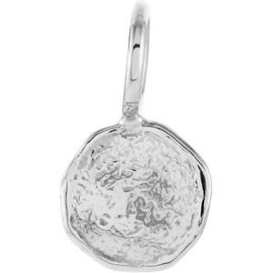 14K White Disc Pendant
