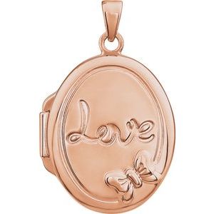 14K Rose Gold-Plated Sterling Silver Oval Locket