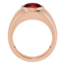 Charger l&#39;image dans la galerie, Bague grenat rose 14K et diamant 1/8 CTW
