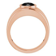 Charger l&#39;image dans la galerie, Bague lunette en onyx rose 14K pour homme
