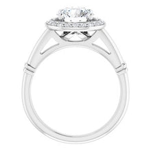 Load image into Gallery viewer, Platinum 7.5 mm Round Forever One‚Ñ¢ Moissanite &amp; 1/6 CTW Diamond Engagement Ring
