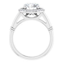 Load image into Gallery viewer, Platinum 8 mm Round Forever One‚Ñ¢ Moissanite &amp; 1/5 CTW Diamond Engagement Ring
