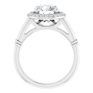 Platinum 8 mm Round Forever One‚Ñ¢ Moissanite & 1/5 CTW Diamond Engagement Ring