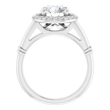 Load image into Gallery viewer, 14K White 8 mm Round Forever One‚Ñ¢ Moissanite &amp; 1/5 CTW Diamond Engagement Ring
