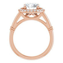 Load image into Gallery viewer, 14K Rose 8 mm Round Forever One‚Ñ¢ Moissanite &amp; 1/5 CTW Diamond Engagement Ring
