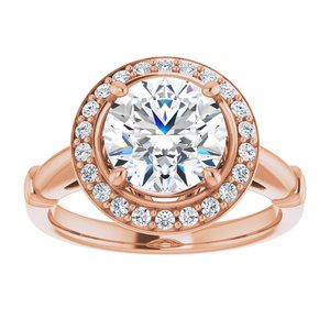 Charles & Colvard Moissanite¬Æ & Diamond Accented Halo-Style Engagement Ring      