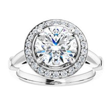 Load image into Gallery viewer, Charles &amp; Colvard Moissanite¬Æ &amp; Diamond Accented Halo-Style Engagement Ring      
