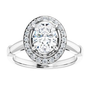 Charles & Colvard Moissanite¬Æ & Diamond Accented Halo-Style Engagement Ring      