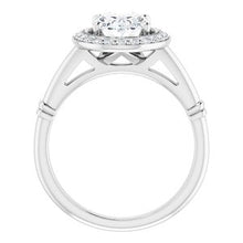 Load image into Gallery viewer, 14K White 9x7 mm Oval Forever One‚Ñ¢ Moissanite &amp; 1/5 CTW Diamond Engagement Ring

