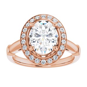 Charles & Colvard Moissanite¬Æ & Diamond Accented Halo-Style Engagement Ring      