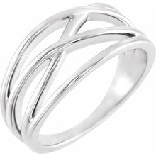 Charger l'image dans la galerie, Sterling Silver 10.2 mm Criss-Cross Ring
