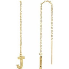 Load image into Gallery viewer, 14K Yellow Single Initial J Chain Earring
