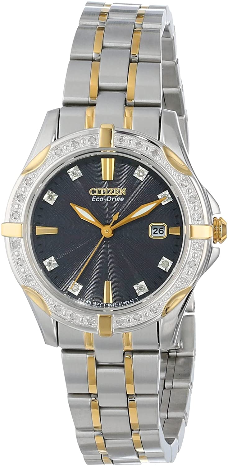 Citizen EW1924-52H Diamonds Montre analogique à quartz japonais Montre à deux tons pour femme