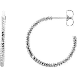 Continuum Sterling Silver 21 mm Rope Hoop Earrings