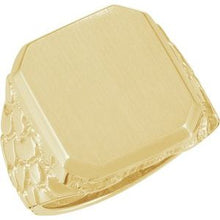Load image into Gallery viewer, 18K Yellow 18x16 mm Octagon Nugget Signet Ring
