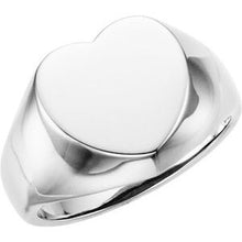 Charger l&#39;image dans la galerie, Sterling Silver 12x12 mm Heart Signet Ring
