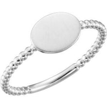 Charger l'image dans la galerie, Continuum Sterling Silver Oval Engravable Beaded Ring
