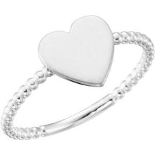Charger l'image dans la galerie, Continuum Sterling Silver Heart Engravable Beaded Ring
