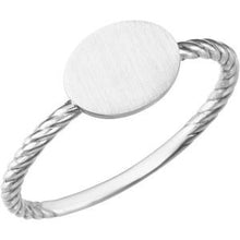 Load image into Gallery viewer, Continuum Sterling Silver Oval Engravable Rope Ring
