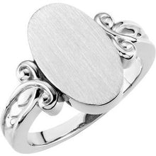 Charger l&#39;image dans la galerie, Sterling Silver 16.1x9.5 mm Oval Signet Ring
