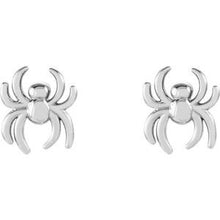 Load image into Gallery viewer, 14K White 6.3x5.6 mm Spider Earrings
