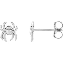 Load image into Gallery viewer, 14K White 6.3x5.6 mm Spider Earrings
